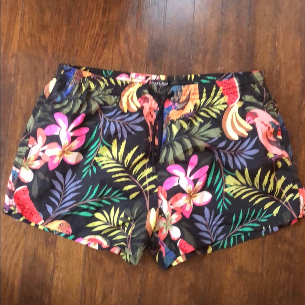 Zara Floral Swim Trunks